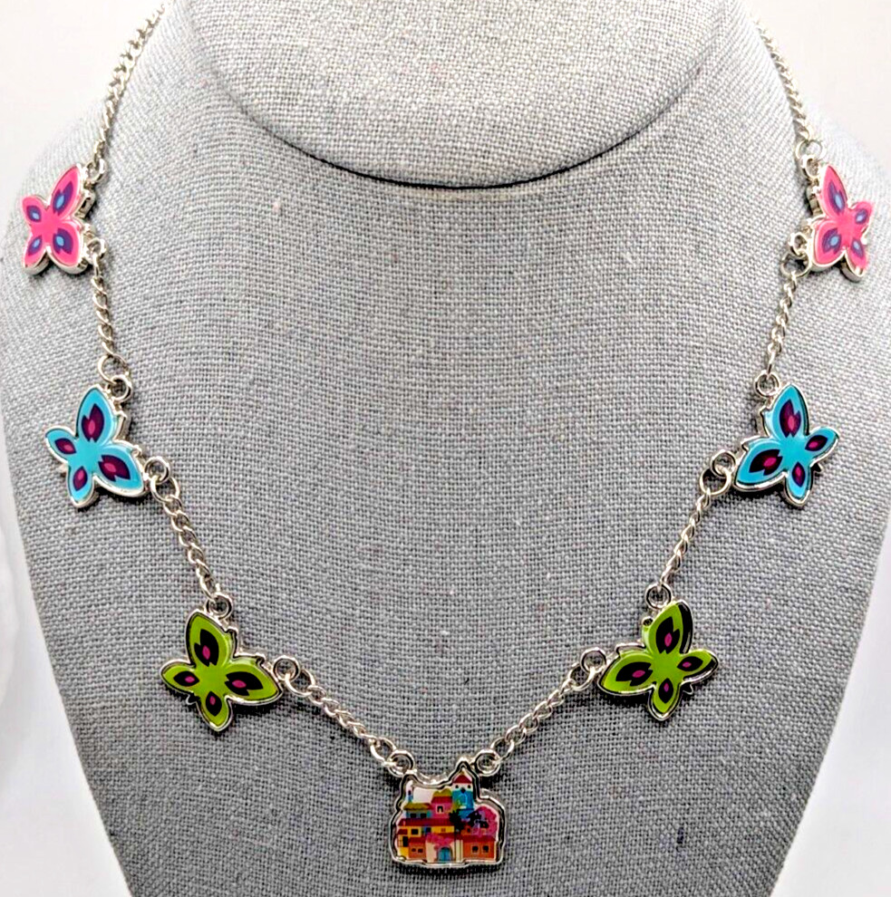Claire’s Disney's Encanto 6 Butterflies & 1 Village Enameled Charms Necklace EUC