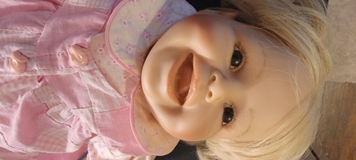 Vintage ZAPF Creations Germany BABYPUPPE blond im rosa Outfit - Bild 13 von 17