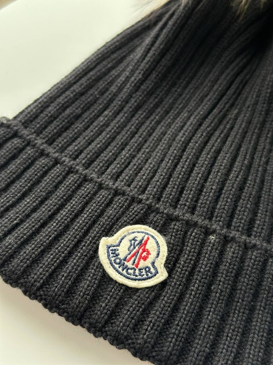 Moncler Ledies hats Real Fur Womens Black hat Rare | eBay
