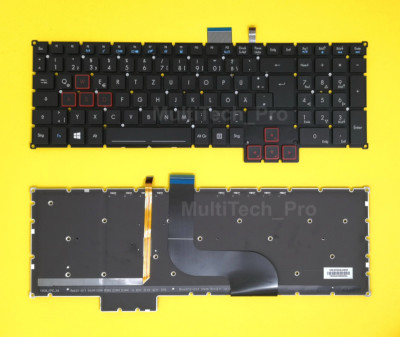 DE Tastatur Acer Predator 17 G5-793 Series Beleuchtung Backlit Acer: EG5P_A50BRL