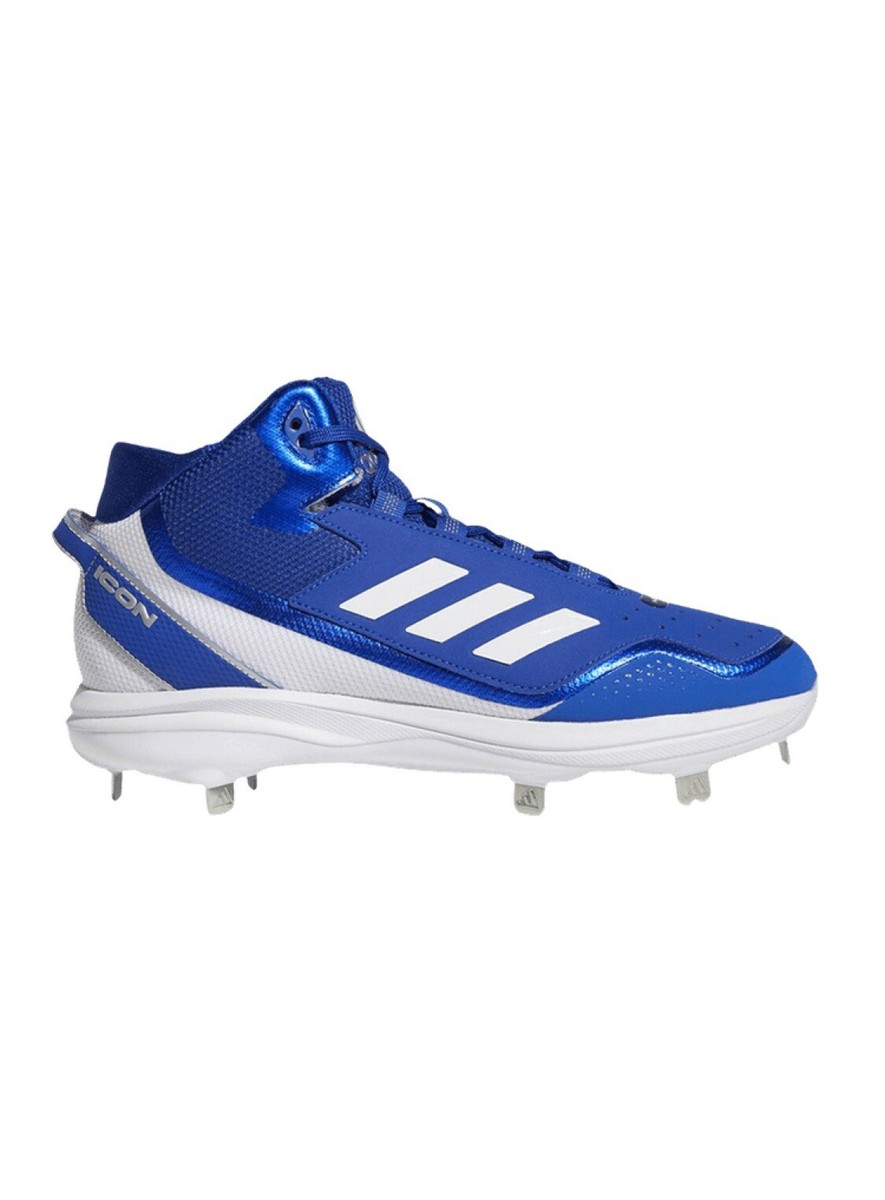 Adidas Icon 7 Mid Metal Baseball Cleats Royal Blue White 