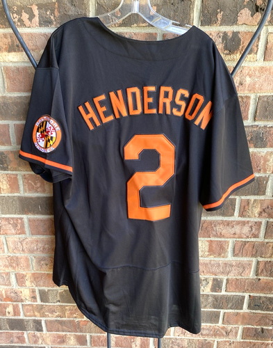 MLB Baltimore Orioles Gunnar Henderson 2 Black Button Front Sewn Jersey Men 52
