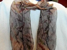 Sheer grape floral accent scarf
