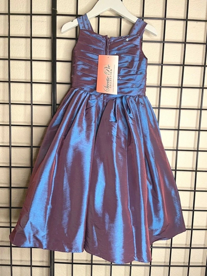 NWT Plush Navy Blue/Purple Sweetie Pie Pageant/Party/Formal Gown sz 3- Fit 4/5Y - Image 3 of 4
