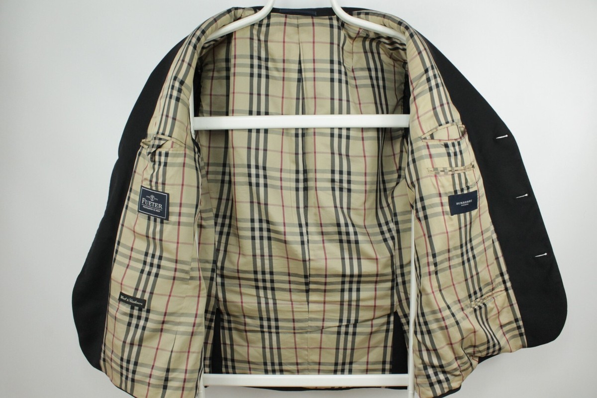 Burberry London バーバリー　ミリタリージャケット　ノバチェック Burberry London Nova Check Lining 3 Gold Button Black Blazer