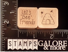 CTMH JRL DOTS Rubber Stamps SET 2 LET'S BEE FRIENDS BEEHIVE BEES 1337