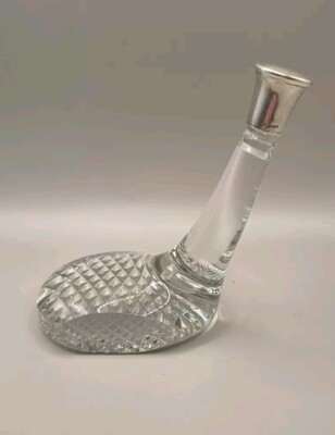 Kristall Golfschläger Briefbeschwerer Sterlingsilber montiert - Sheffield - Camelot