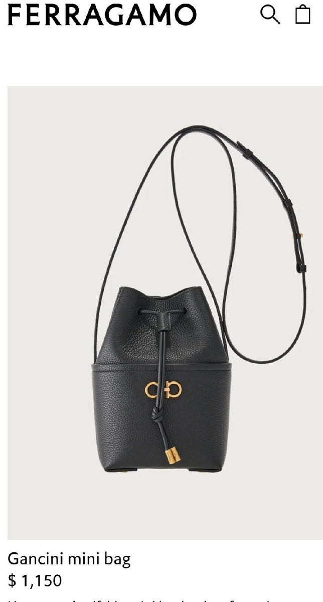 NWT NEW Salvatore Ferragamo Gancini black leather crossbody