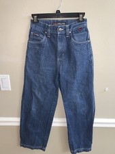 Boys Vtg FUBU blue Denim Jeans Sz 12 Straight Leg
