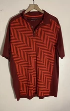 NIKE GOLF Tour Performance Dri-Fit Men's Red Stripe Polo Shirt Size XL