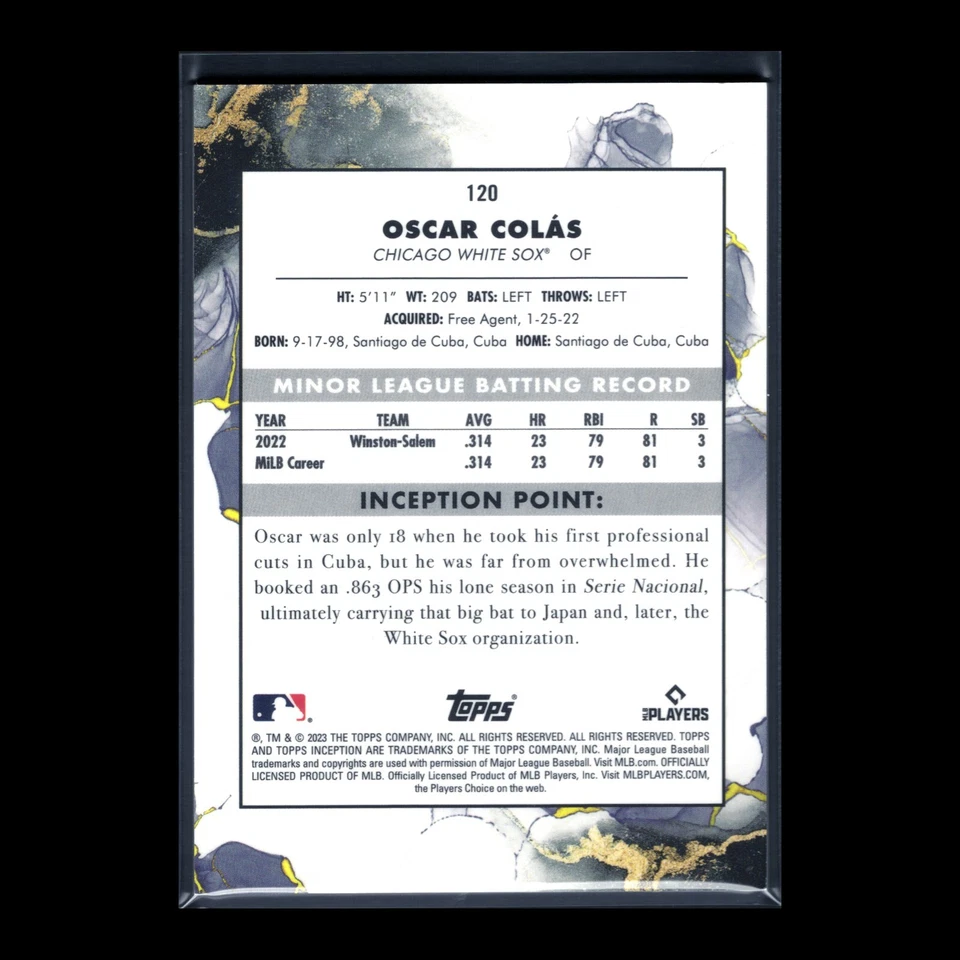 2023 Topps Inception OSCAR COLAS #120 Rookie Pink /99 - Image 4 of 4