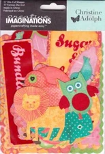 BOHO GIRL 17pc Flocked Journaling Die Cut Shapes Ephemera Creative Imaginations 