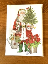 Mary Lake Thompson "Poinsettia Santa" Flour Sack Towel