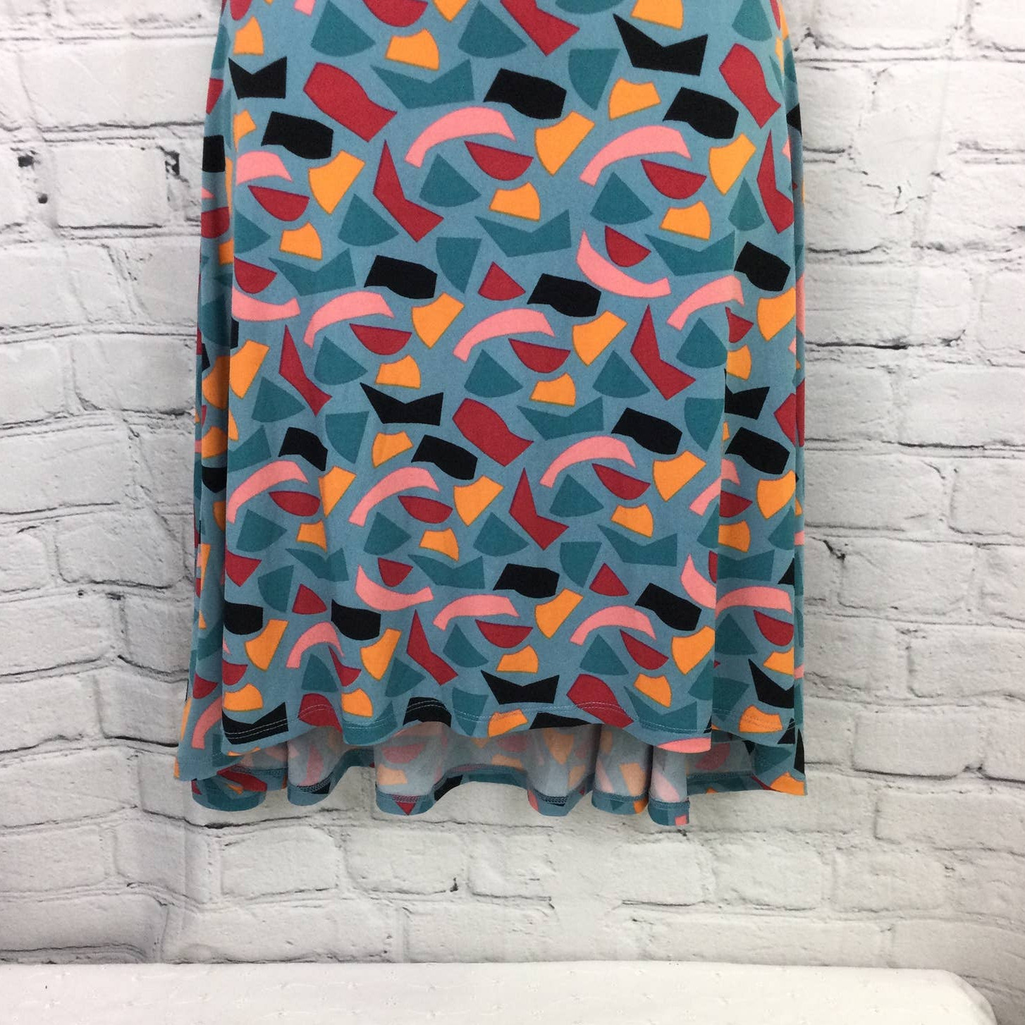 Lularoe Blue Geometric Pattern Stretch Waist Asym… - image 5