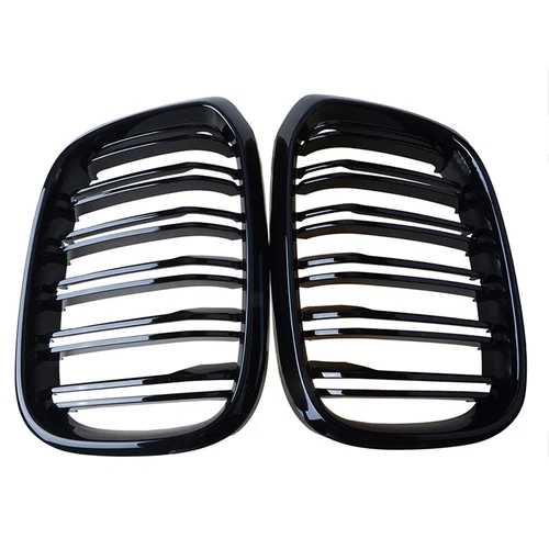Parachoques delantero de doble línea negro parrilla de riñón para BMW X3 G01 X4 G02 2018-21 - Imagen 6 de 7