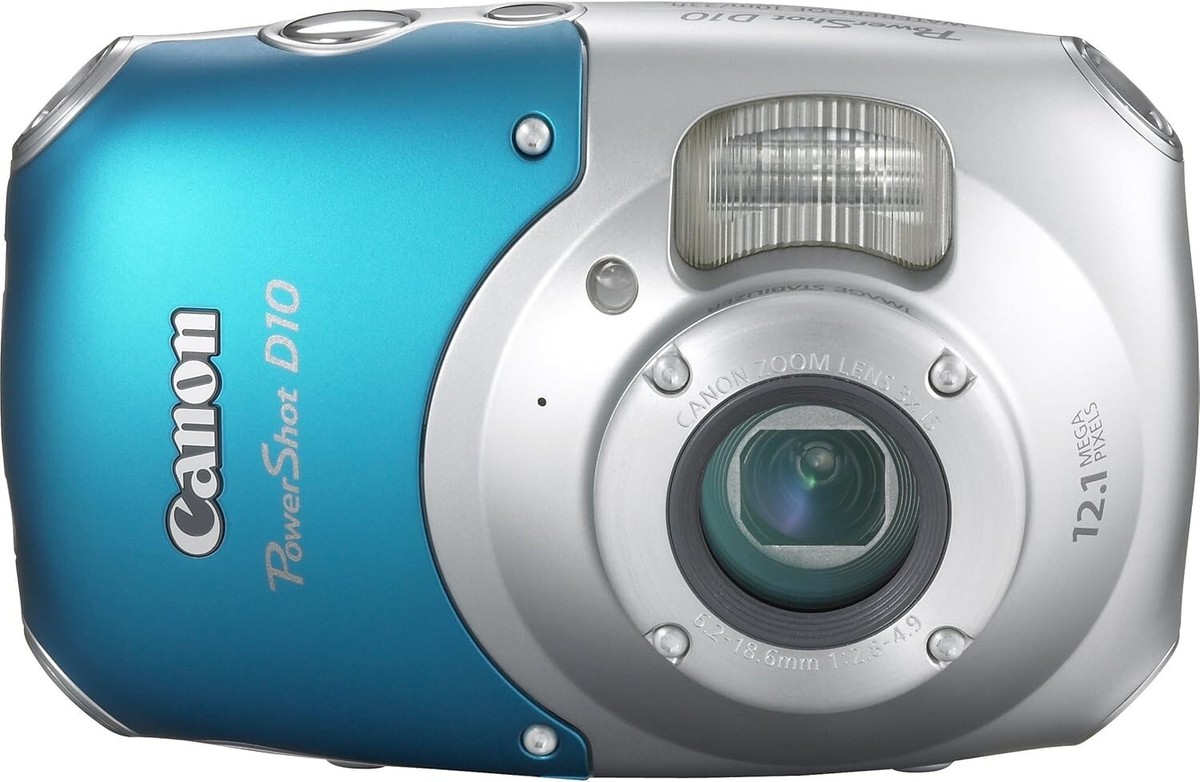 2453 Canon Powershot デジカメ D10 ブルー Canon PowerShot D10 12.1MP Digital Camera - Silver blue for