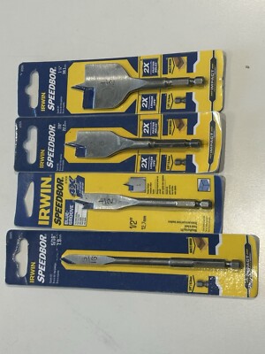 Lot Of 4 Irwin Speedbor Wood Bits See Photos