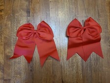 2 Red Hair Ribbons Costume Cosmetics New without tags Childrens Girls