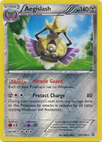 Aegislash reverse parallel holo foil POKEMON XY PRIMAL CLASH 100/160 RARE CARD