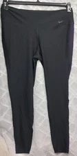 Nike Black /Purple Stripe Pants Dri Fit  Women Leggin Size XL