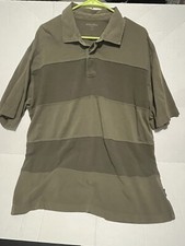 woolrich polo shirt mens large Green Preppy Stripped