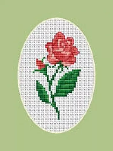 Rose Flower Cross Stitch Kit - Luca S - Beginner 5cm x 9cm