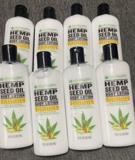 8 BTLS.HEMPHAPPY HEMP SEED OIL BODY LOTION, PINEAPPLE  HONEYDEW 12oz. Each