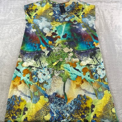 Bryn Walker Liz Dress Womens Medium 100% Silk Abstract Canale Luxury Oversized