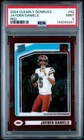 2024 PANINI CLEARLY DONRUSS RED #52 JAYDEN DANIELS ROOKIE RC 66/99 PSA 9