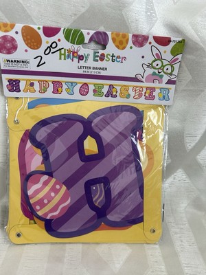 Happy Easter Banner Egg Hunt Bunny Colorful Made In USA