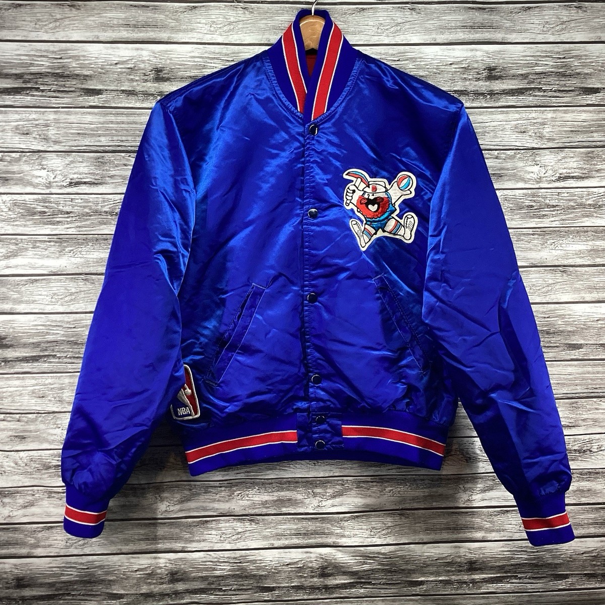 Vintage Denver Nuggets Jacket Mens Medium Blue Starter Satin