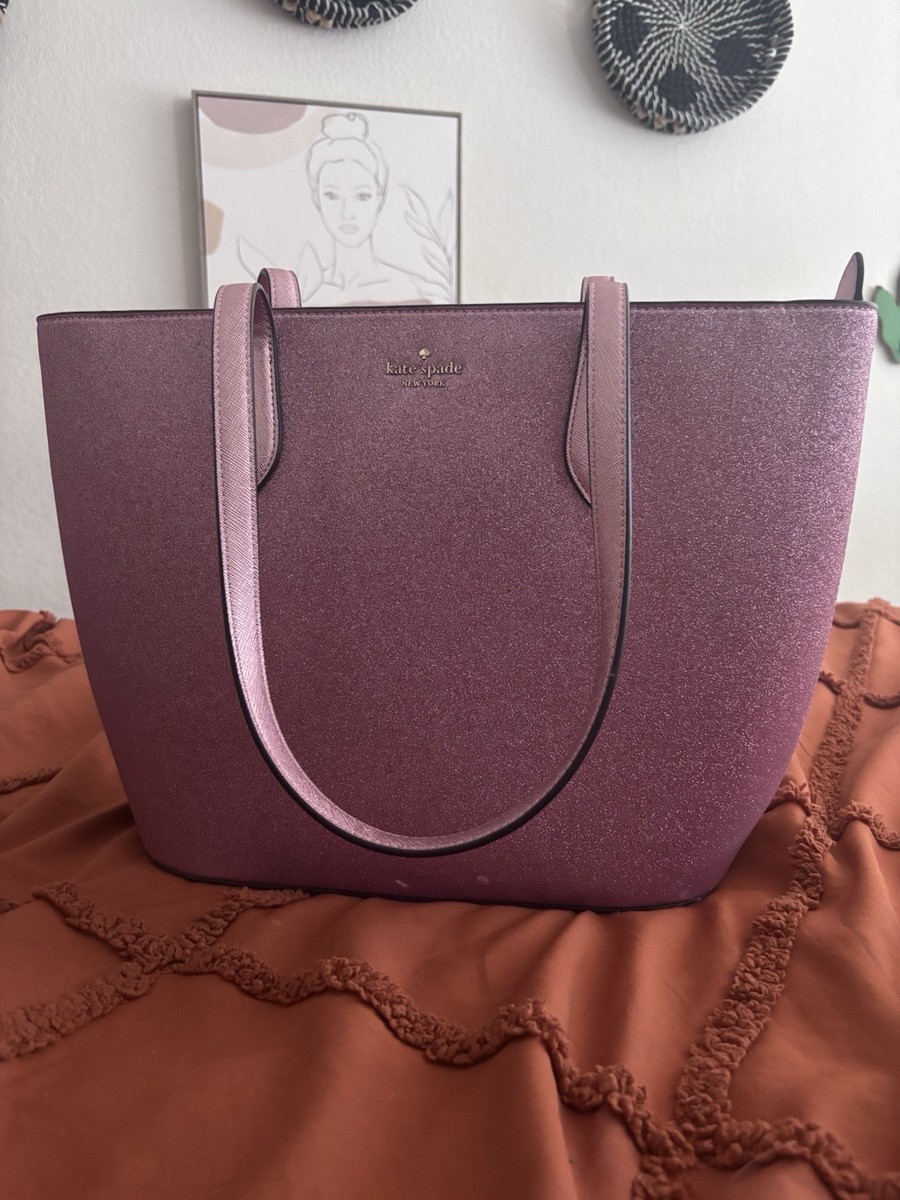 Kate Spade New York Mitten Pink Glimmer Glitter Tote KE462