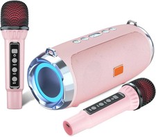 Karaoke Machine Portable Bluetooth Speaker with 2 Dual Microphone Karaoke IPX...
