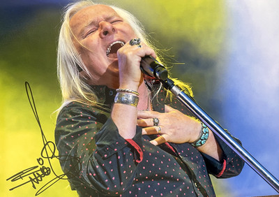Bernie Shaw autograph signed 30x20 large photo in person Uriah Heep singer