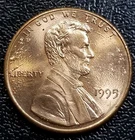 1995-P Lamination ERROR  Lincoln Memorial Penny Cent UNC