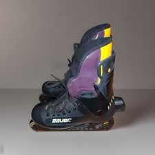 Bauer Fitness 3 Roller Blades Adult Inline Skates Sz. 7 Purp/Yellow/Blk TLC 
