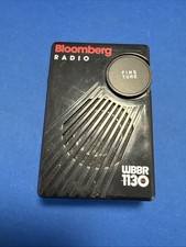 Vintage Bloomberg AM Radio WBBR 1130, Handheld Transistor Radio Advertising