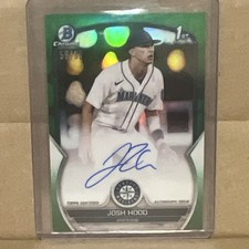 Topps 2023 Bowman Josh Hood Green Refractor Autograph /99 Mariners