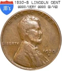 1930-S Lincoln Wheat Cent Penny - Good/Very Good (G/VG)