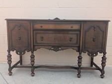 Vintage Modern Regency Wood Console Media Entryway Sofa Sideboard Table
