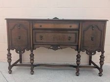 Vintage Modern Regency Wood Console Media Entryway Sofa Sideboard Table