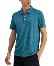 Alfani Mens Regular fit Short Sleeve Polo Shirt Small Blue Solid
