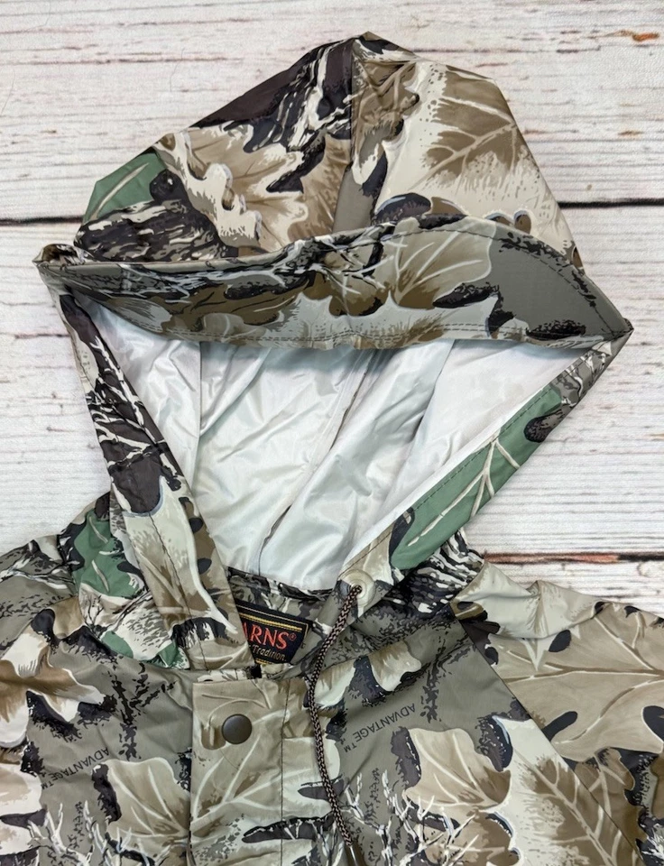 Stearns Camouflage Waterproof Dry Wear Hooded Rain Jacket Men’s Sz M - Image 4 of 4