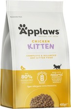 Applaws Complete Natural and Grain Free Dry Kitten Food, Chicken, 400g (Pack of 16.28 per kilo