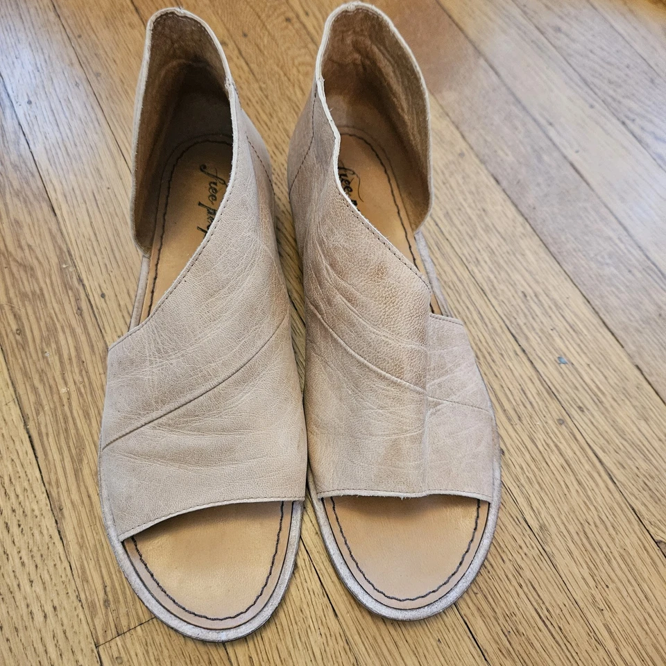 Free People Mont Blanc Sandals Tan Brown Leather d’Orsay Flats Size EU 40 US 9.5 - Изображение 2 из 4