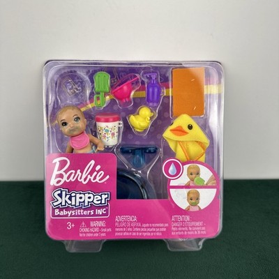 Barbie Skipper Babysitters Feeding & Bath Playset Mattel Blonde Doll