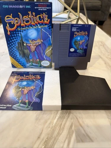 Solstice: The Quest for the Staff of Demnos Nintendo NES Box CIB Manual Mint
