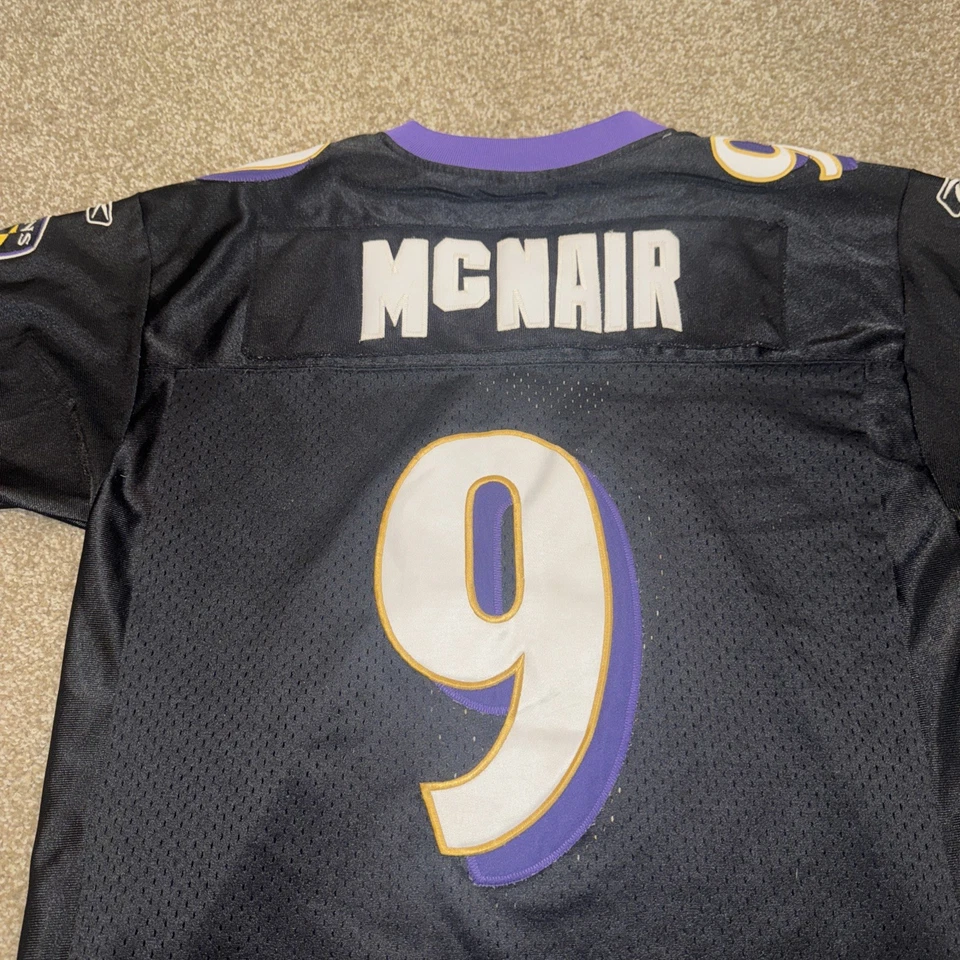 Camiseta deportiva Baltimore Ravens Steve 'Air' McNair Reebok talla 48 cosida negra NFL FS! Foto 3 de 4