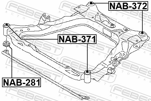 ✅Fits FEBEST NAB-371 SUBFRAME SILENT BLOCK FRONT NISSAN SERENA C25 2 ⭐UK Seller⭐