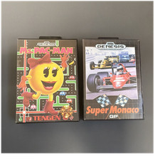 Sega Genesis Game Lot (2) Ms. Pac-Man (Tengen) + Super Monaco GP CIB